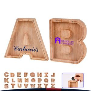 Wooden Letter Money Jar