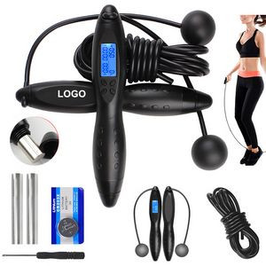 2-in-1 Digital Weighted Handle Jump Rope w/Calorie Counter