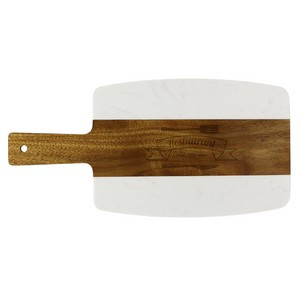 Acacia Wooden Marble Cutting Board with Handle