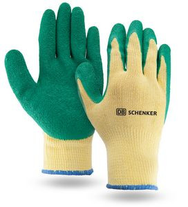 Yellow & Green Palm Dipped Gloves