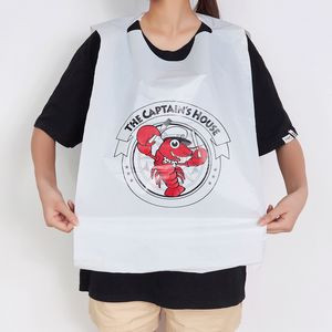 15.6" X 23.6" Disposable Plastic Crawfish Bibs BBQ Apron