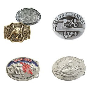 Custom Shape Antique Finish or Shiny Finish Curve Belt Buckles