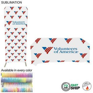 72 Hr Fast Ship - Tradeshow Booth Package Sleek, 2' EuroFit Display and 6' Sublimated Tablecloth