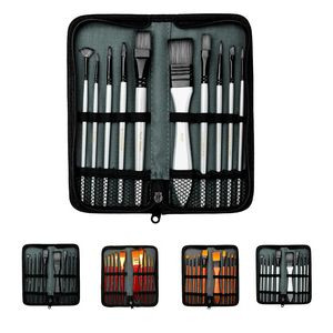 10-Piece Paint Brush Set with Portable Case