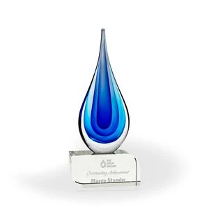 Elston Art Glass Award - Oblong Base