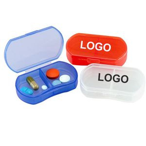 2 Grids Mini Oval Pill Medicine Box
