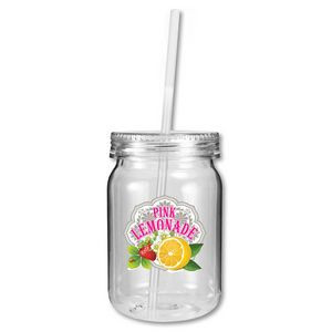 24 Oz. Plastic Mason Jar (Full Color Digital)