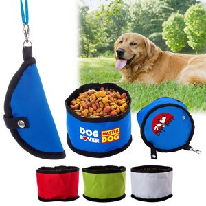 600D Poly Folding Pet Travel Bowl w/hook