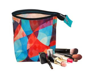 Cosmetic Pouch 6.25"X5"X2.5" Gusset Cotton Zipper Full Color