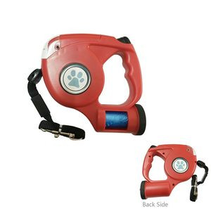 Pet Retractable Dog Leash w/Flashlight Wast Bag