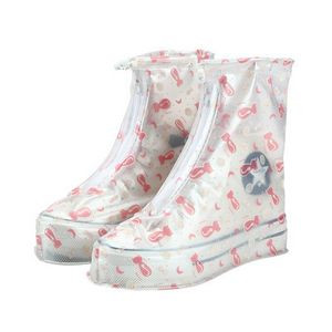 PVC Waterproof Flower Print Rain Boot Cover