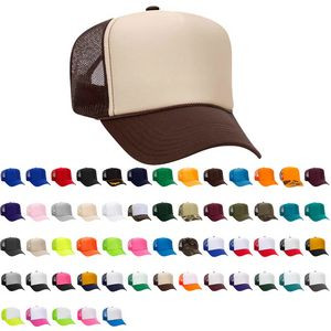 Otto Five Panel High Crown Foam Trucker Hat w/Mesh Back