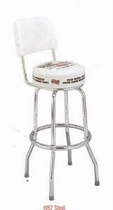 Single Ring Bar Stool w/Back- Seat, Sideband, & Back Logo