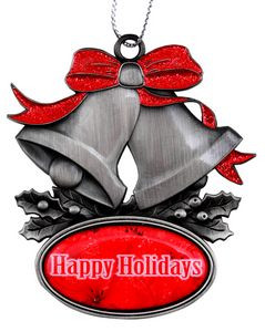 Glitter Bells Christmas Holiday Ornament