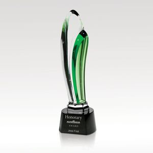 Crystal Flame Award - Zielony 10"