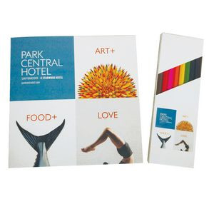 White Logo - Custom Cover Deluxe Adult Coloring Book & 8-Color Pencil Set (7" x 7")