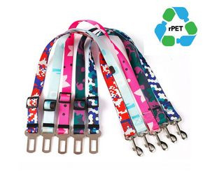 1"W x 24"L rPET Eco-friendly Adjustable Pet Safety Sublimation Seatbelt Leash