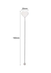 Stainless Steel Heart Shape Top Swizzle Stirrer Sticks
