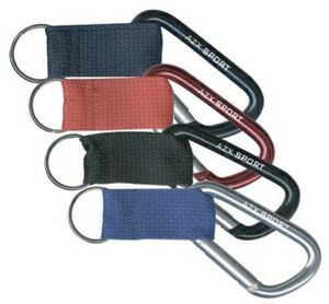 Laser Engraved Carabiner w/ Solid Webbing Trim Key Fob