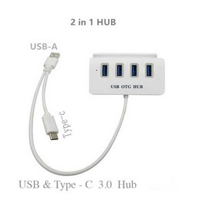 4-Port USB & Type C 3.0 Hub with Phone Holder