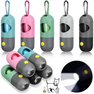 Dog Waste Bag Dispenser With LED Flashlight & Hook