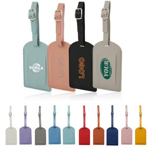 PU Leather Luggage Tag with Adjustable Strap