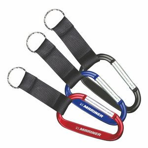 Carabiner Key Ring w/ Black Strap
