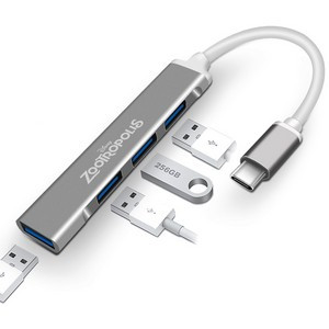 Ultra Slim Type C USB 3.0 Hub 4 Ports Works with MacBook, Ph