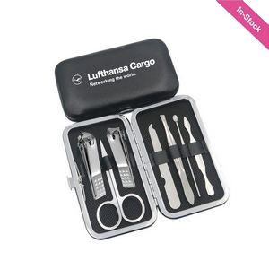 Premium 7 Pieces Manicure Set in Leather case (Steel Material Thickness 0.04inch)