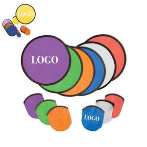 8" Polyester Foldable Advertising Flying Disc Fan w/Storage Pouch