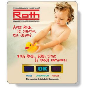 .020 White PVC Bath Thermometer, Stock Rectangle (3"x3.5"), Full Color