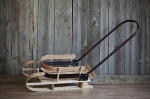 Wooden Baby Sled with Steel Runners