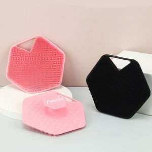 Hexagon Silicone Body Scrubber Shower Brush Hexagon Body Exfoliator Body Cleansing