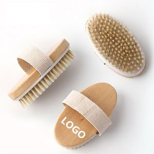 Dry Brushing Body Brush Exfoliating Brush Natural Bristle Bath Brush