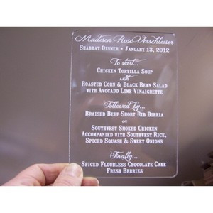 4.5" x 6" - Clear Acrylic Menu