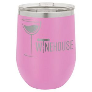 Polar Camel 12 Oz Vacuum Insulated Stemless Wine Glass W/Lid