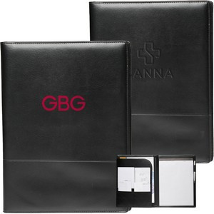 Executive Black Stitched Leather Journal Portfolios