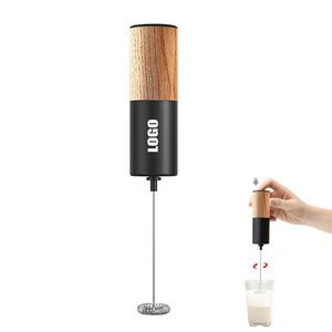 Wooden Texture Black Cylinder Electric Coffee Mixer Egg Whisk
