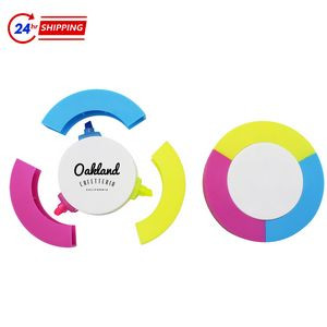 Round Three-color Highlight Pen