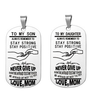 Rectangle Shape Dog Tag Titanium Steel Military Tag