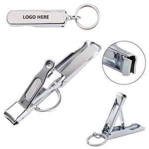 2 IN 1 Nail Clippers With Nail File Key Ring