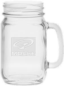 16 Oz. Handled Jar - Etched