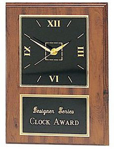 Rectangle Wall Clock with Cherry Finish, 9"x12"