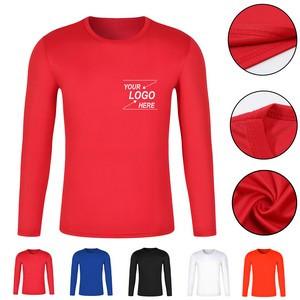 Custom Printed Moisture Wicking Round Neck Long Sleeve T-Shirt for Summer