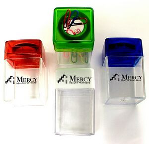 Magnetic Paper Clip Dispenser w/Colorful Paper Clips