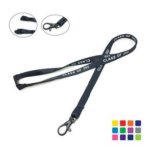 Custom Lanyard w/Black Lobster Clasp & Safety Buckle