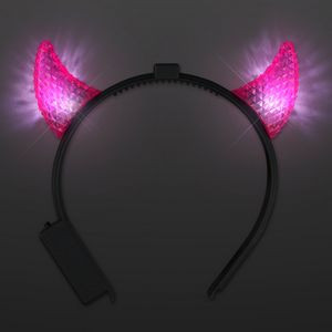 Pink Horns LED Headbands, Facetted Multi-Function - BLANK