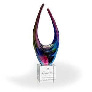 Reaching Art Glass Award - Clear Cube