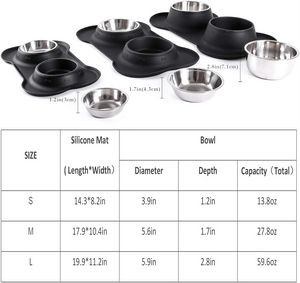 Stainless Steel Dog Bowl with Silicone Mat