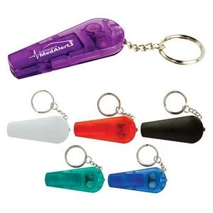 LED Whistle Keychain w/Flashlight